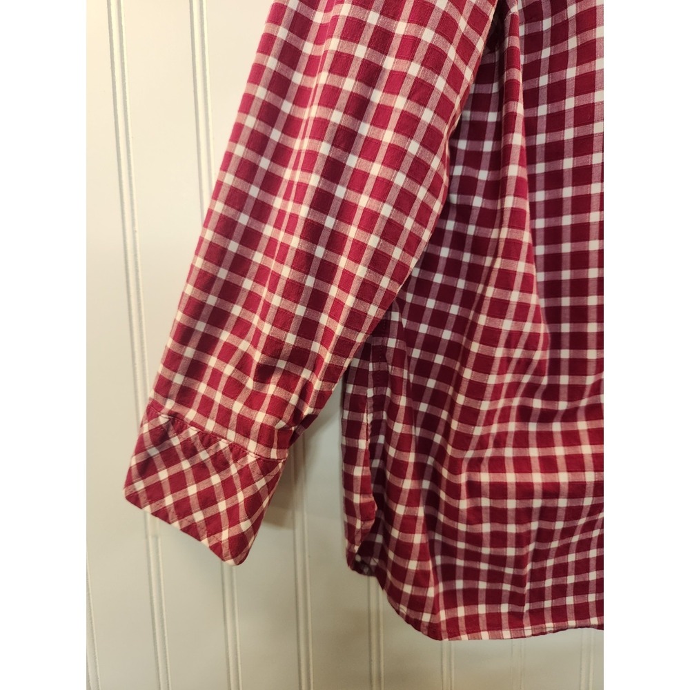 Talbots Women's Hot Pink Gingham Plaid Button-down Shirt Size 2XL Petite Casual - Picture 3 of 12
